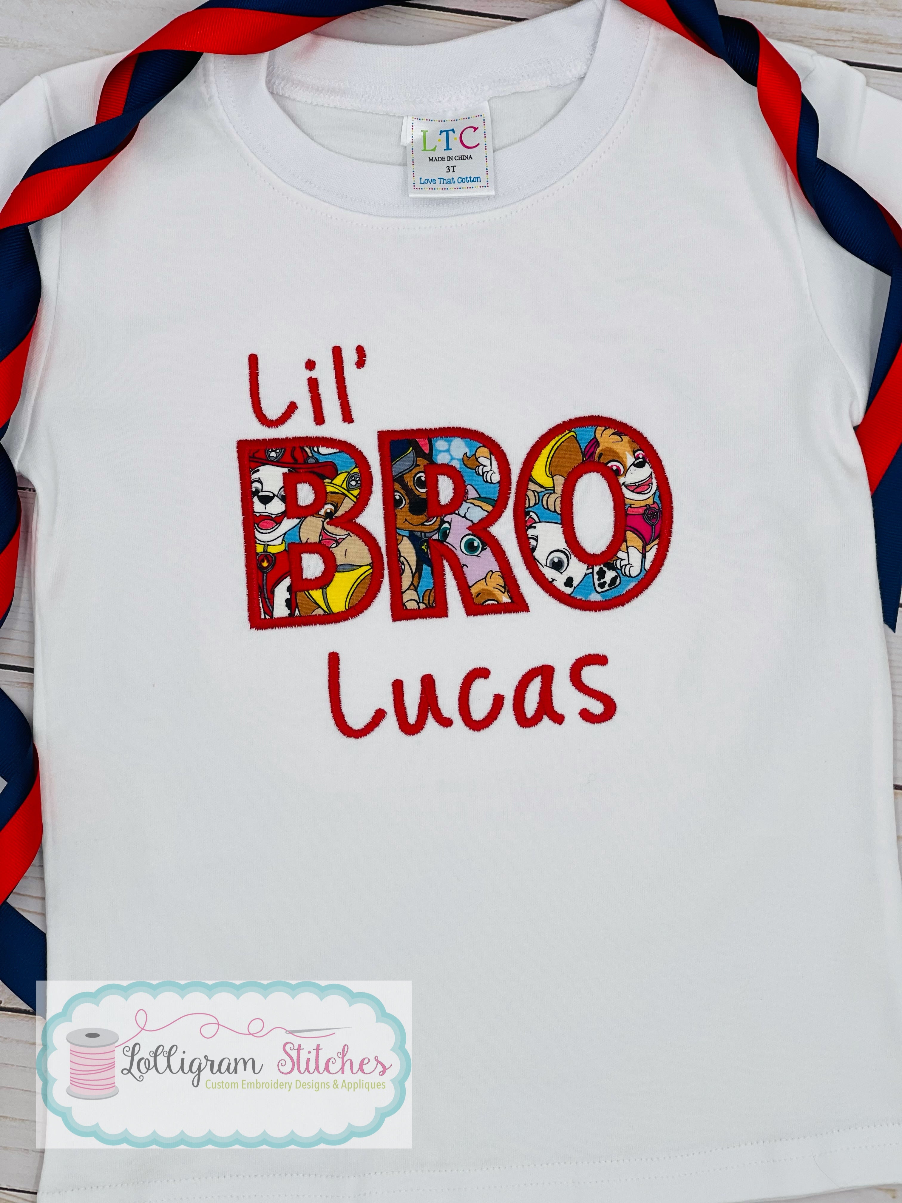 Lil' Bro Paw Patrol Applique Shirt