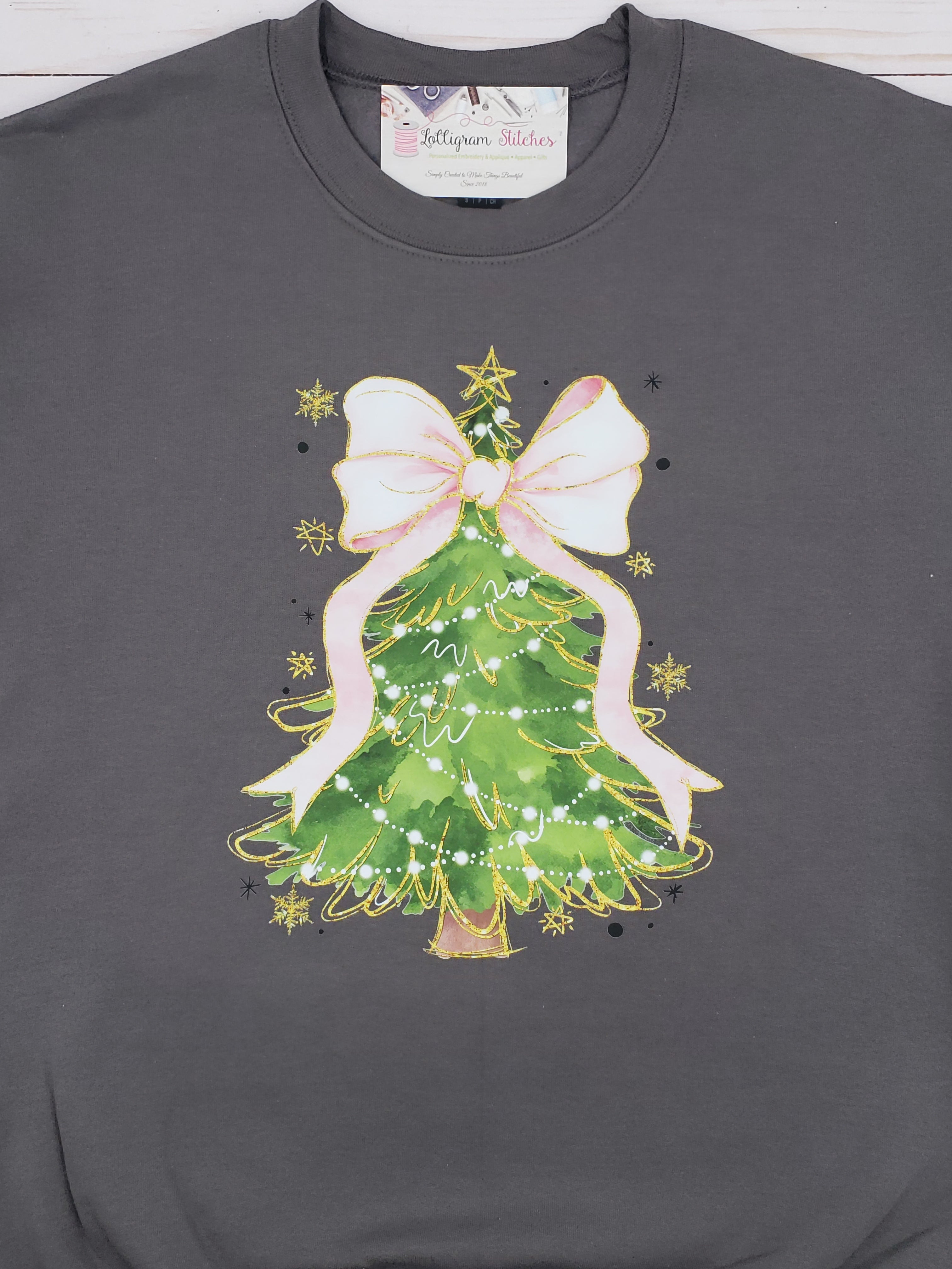 Christmas Tree Bow Sweatshirt