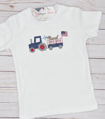 Load image into Gallery viewer, Boys Patriotic Tractor/Dog Shirt
