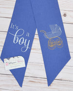 Load image into Gallery viewer, Linen Wreath Sash - Baby Birth Announcement
