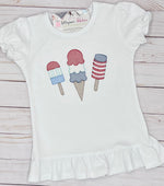 Load image into Gallery viewer, Girl&#39;s Patriotic Ice-cream Shirt
