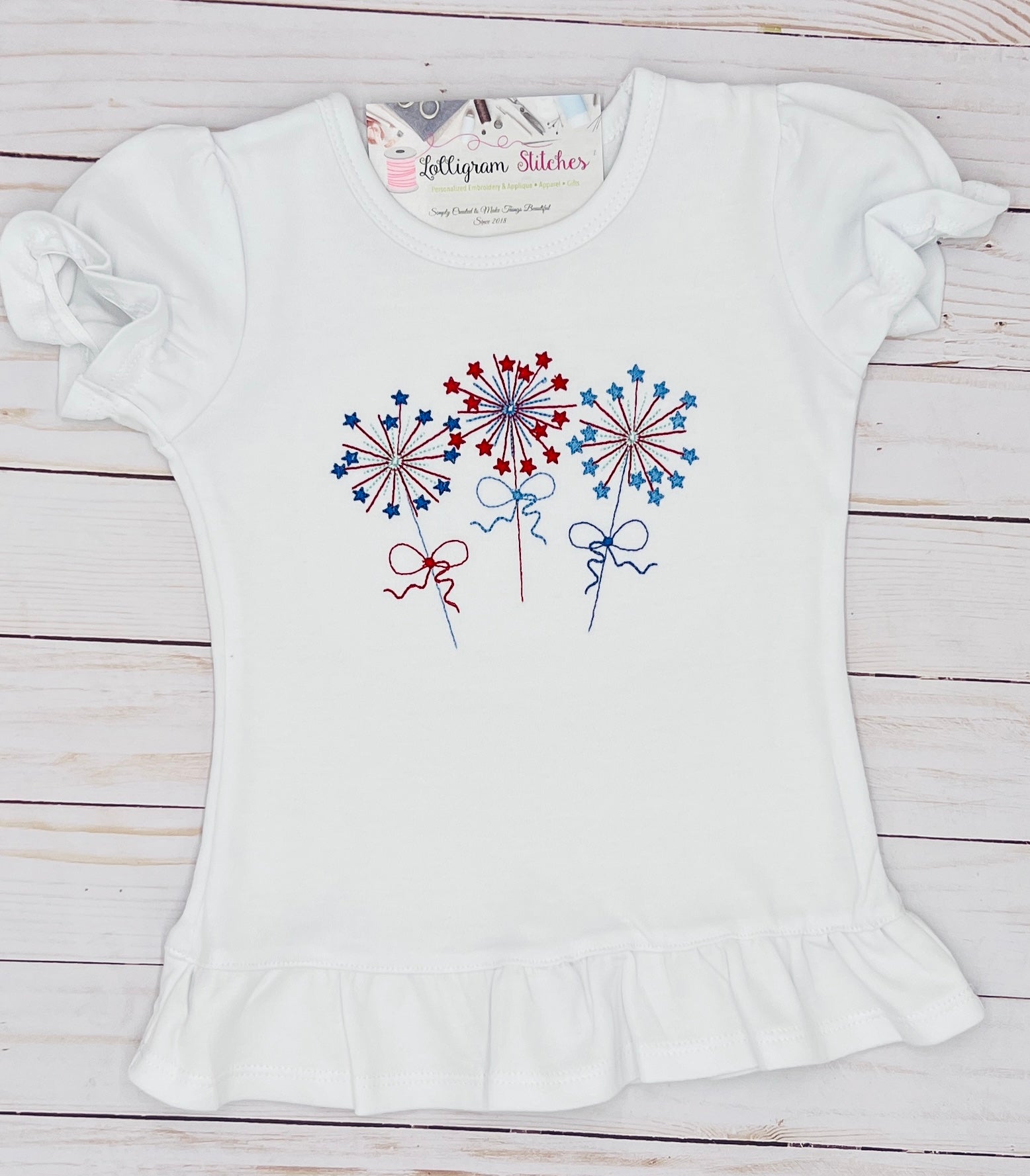 Girl's Patriotic Sparklers Shirt