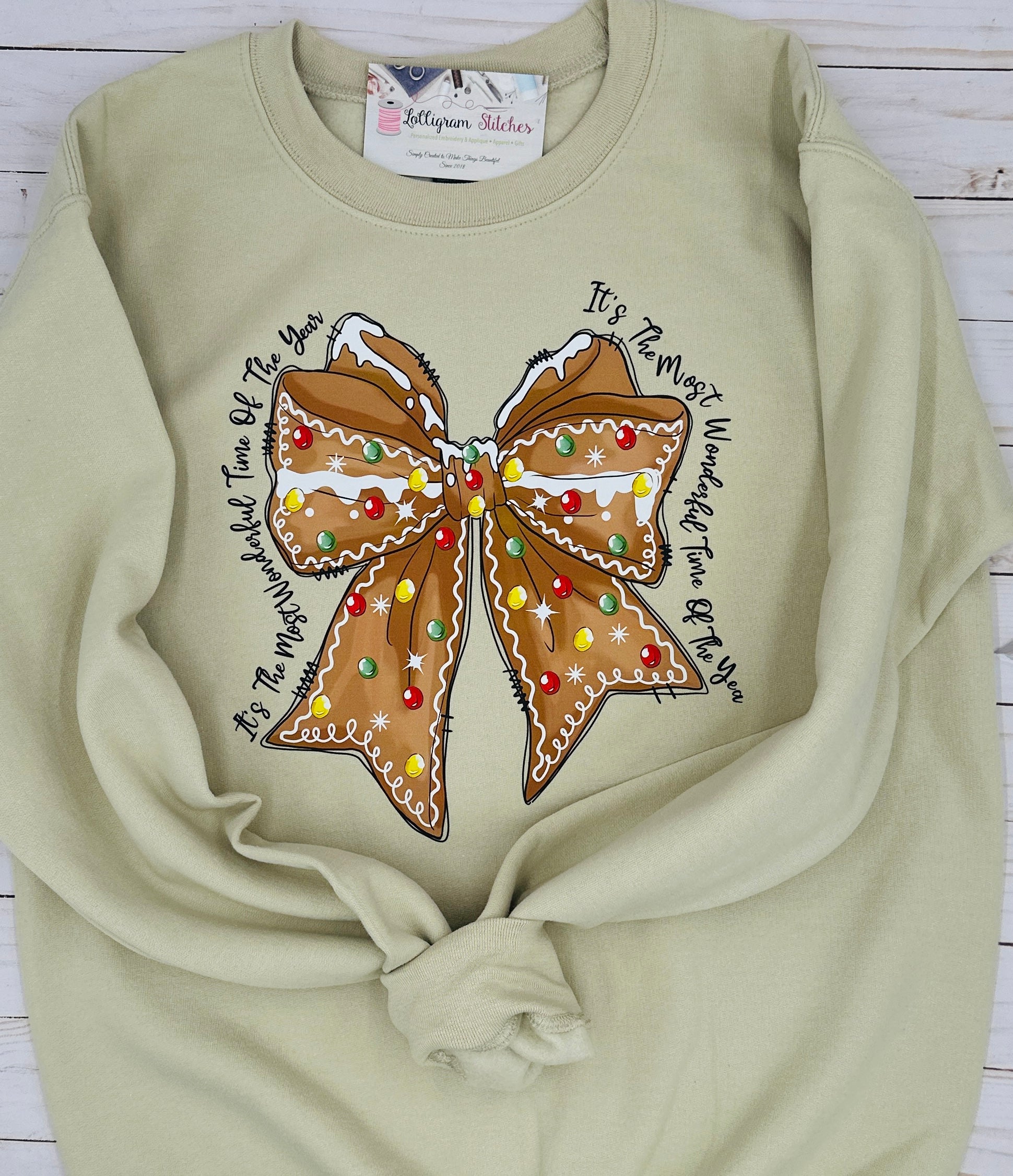 Gingerbread Bow Sweatshirt