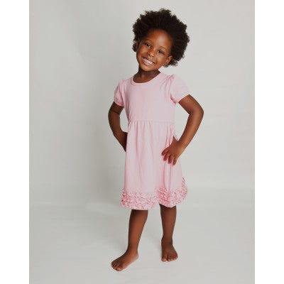 Girls Ruffle Empire Waist S/S Dress 5T / Pink Girls Ruffle Empire Waist S/S Dress 5T / Pink