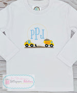Load image into Gallery viewer, Construction Monogram Frame Birthday Shirt
