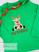 Load image into Gallery viewer, Sitting Reindeer Ornament Applique&#39; Shirt
