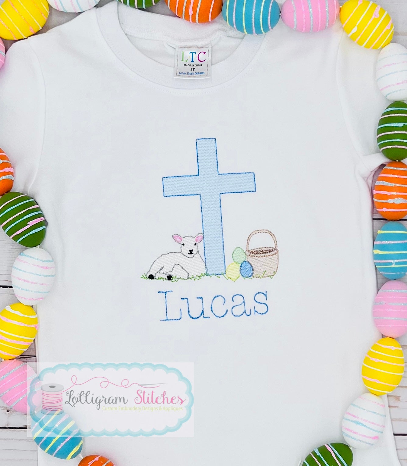Easter Cross and Baby Lamb (Boy) Shirt