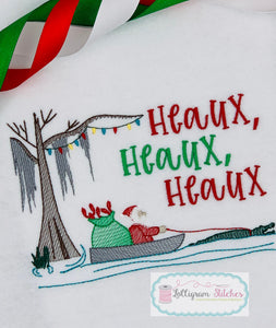 Heaux Heaux Heaux Santa On The Bayou Shirt