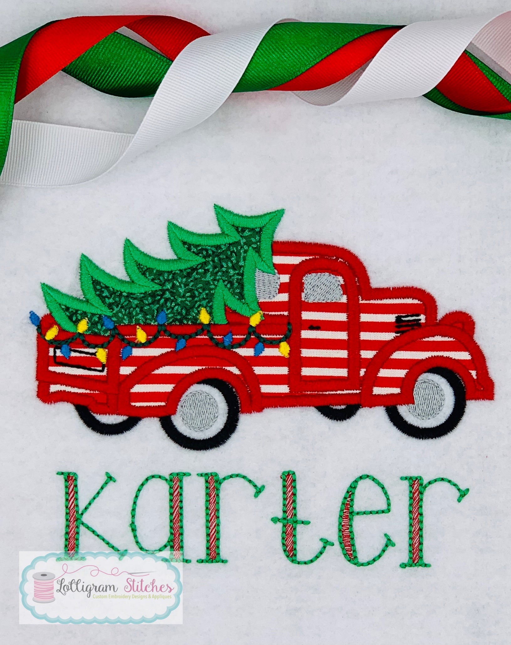 Vintage Christmas Truck Applique' Shirt