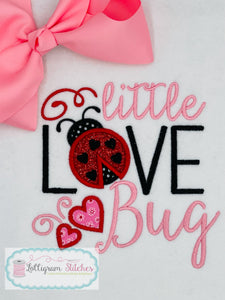 Little Love Bug Valentines Applique' Shirt