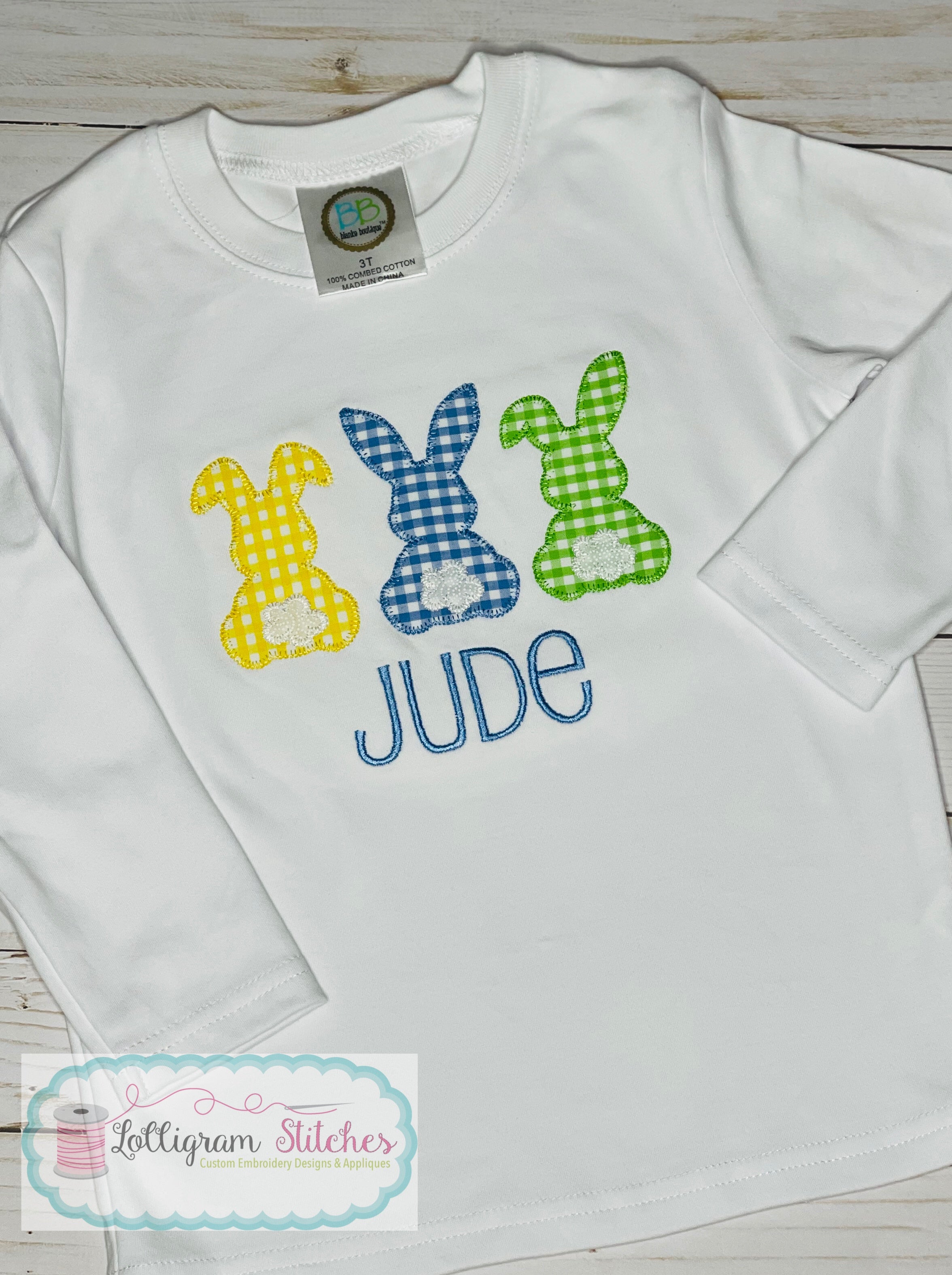 Bunny Tail Trio Applique' Shirt