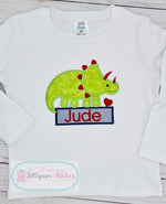 Load image into Gallery viewer, Dinosaur Valentines Applique&#39; Shirt

