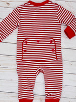 Load image into Gallery viewer, Red Striped Zipper Loungewear
