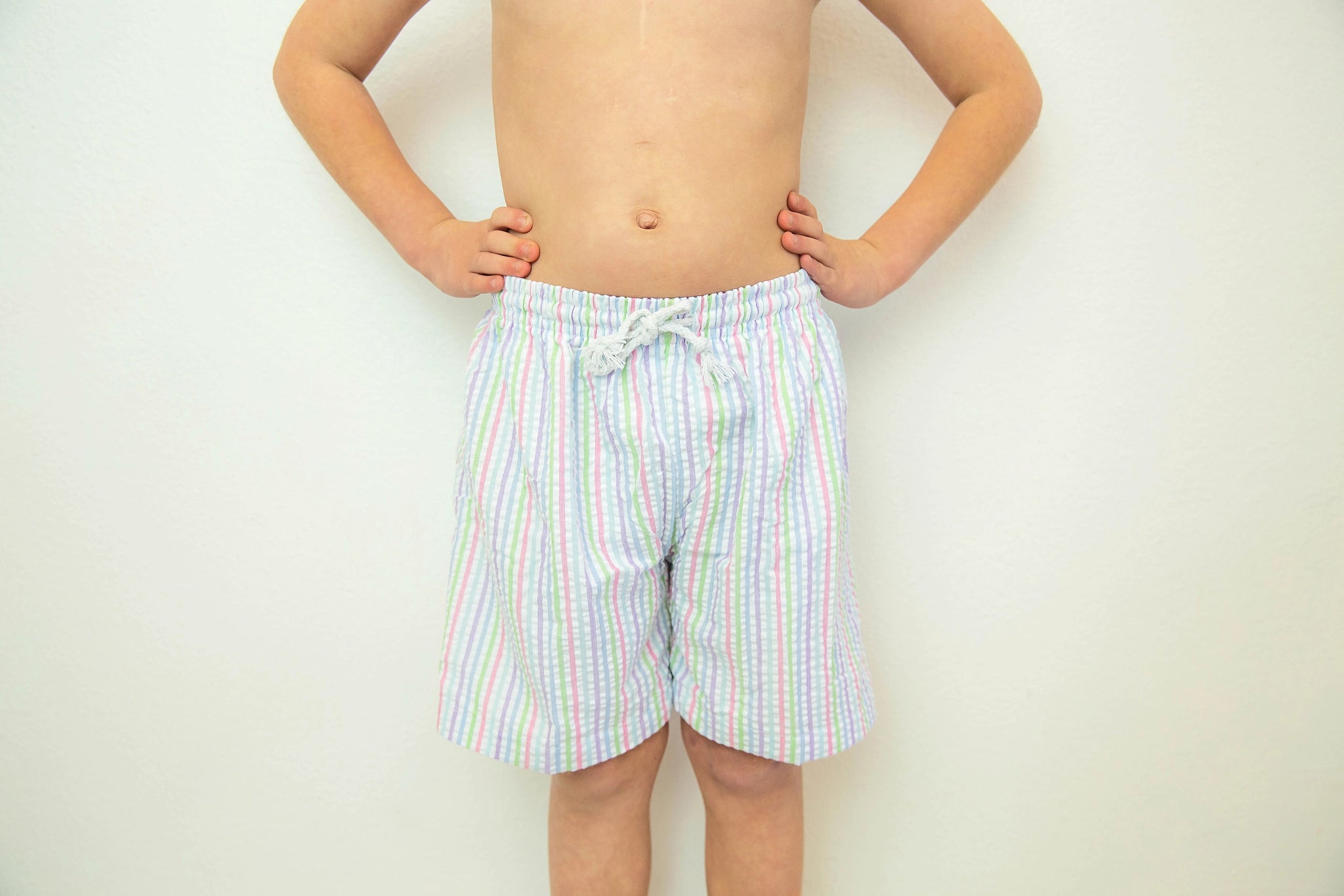 Boy's Seersucker Swim Shorts