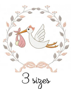 Linen Wreath Sash - Baby Birth Announcement