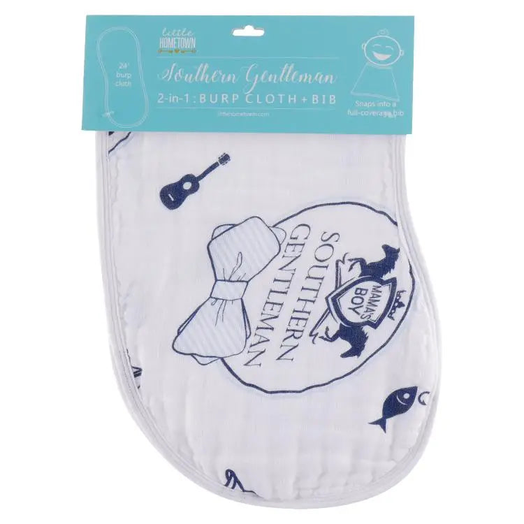 Southern Gent 2-in-1 Burp Cloth and Bib